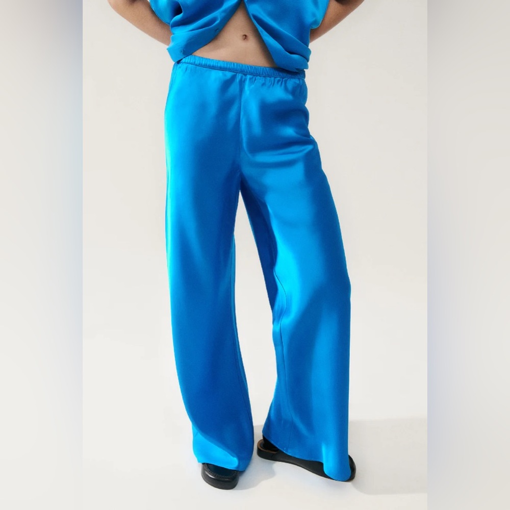 SILK LAUNDRY | BIAS CUT PANTS (COAST BLUE)